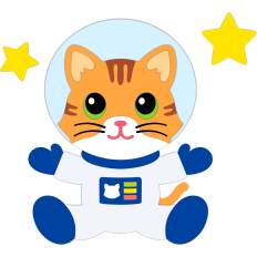 astronaut cat and stars