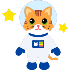 astronaut cat and stars