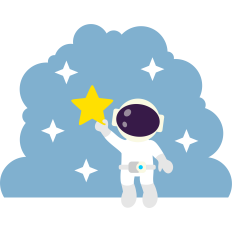 astronaut holding the star