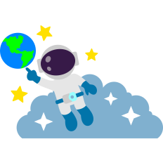astronaut pointing to earth