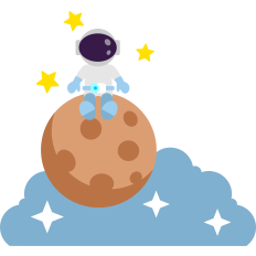 astronaut sitting on the planet