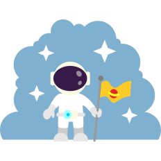 astronaut with the flag