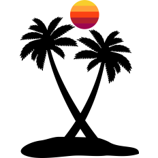 beach sunset palm tree