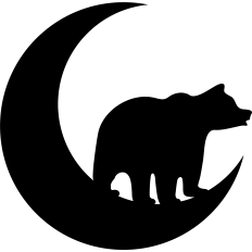 bear on the moon silhouette