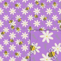 bee flowers pattern