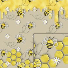 bee honey foil style pattern