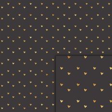 black gold hearts pattern