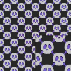black purple checker skull pattern