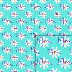 blue mom daisies pattern