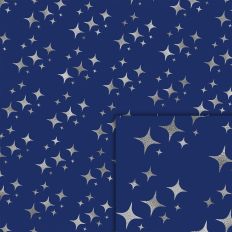 blue silver stars foil style pattern