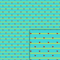 blue stripes hearts pattern