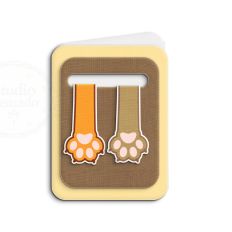 bookmarks cat paw card - print and cut