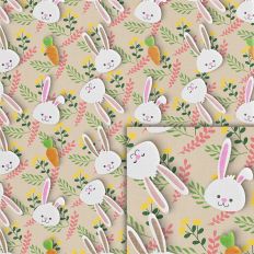bunny carrots flowers pattern