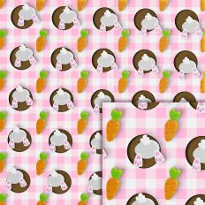 bunny carrots pink pattern