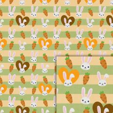 bunny hearts carrots pattern