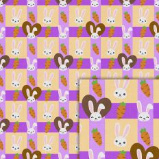 bunny hearts carrots purple stripes pattern