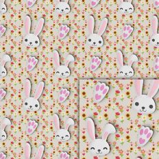 bunny paw flowers pattern