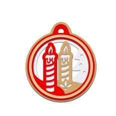 candles circle ornament tag