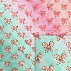 candy cane snowflakes foil style pattern