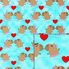 capybara in the water pattern