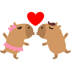 capybaras kissing