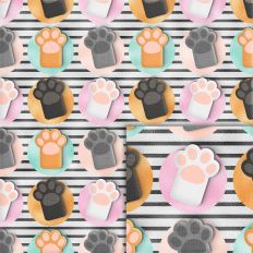 cat paws foil style pattern