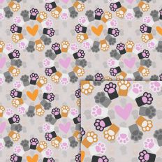 cat paws hearts pattern