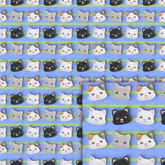 cats blue stripes pattern