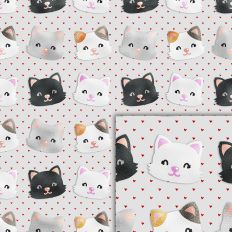 cats hearts foil style pattern