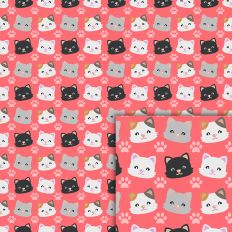 cats pink pattern