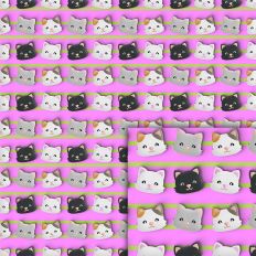 cats pink stripes pattern