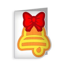 christmas bell with bow card