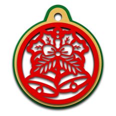 christmas bells circle ornaments tag