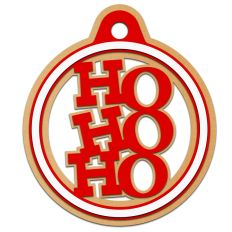 christmas ho ho ho circle ornament tag