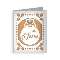 christmas jesus and holly card