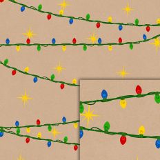 christmas light and kraft pattern