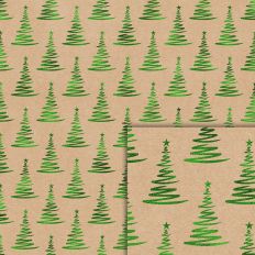 christmas tree kraft foil style pattern
