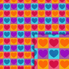 color hearts pattern