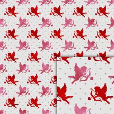 cupid hearts foil style pattern