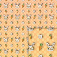 cute bunny orange pattern