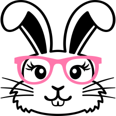 cute bunny with glasses