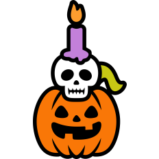 cute pumpkin skull candle