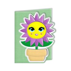cute purple daisy flower card