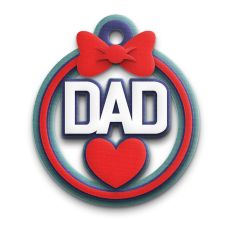 dad heart circle ornament tag