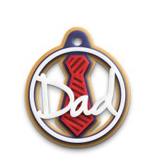 dad tie circle ornament tag