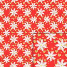 daisy hearts foil style pattern