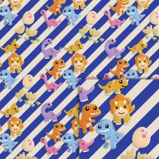 dino blue stripes pattern