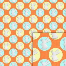 easter bunnies orange pattern