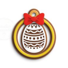 easter egg circle ornament tag