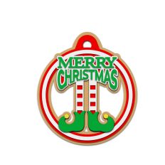 elf legs circle ornament tag